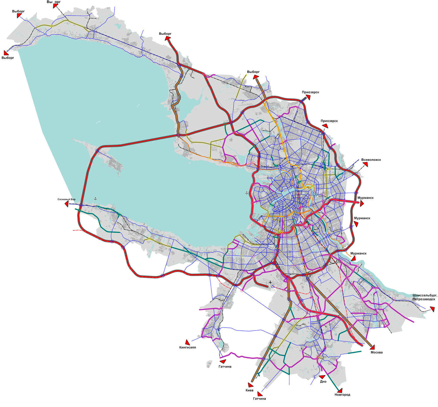 Карта границ санкт петербурга