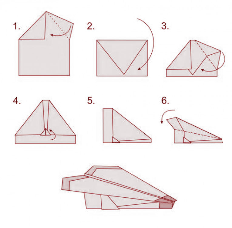 Как сделать бумажный самолетик из бумаги фото пошагово